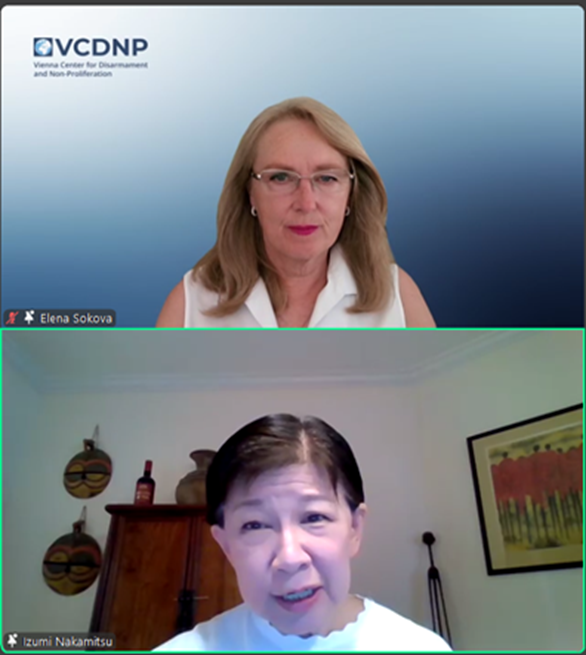The Executive Director of the Vienna Center for Disarmament and Non-Proliferation (VCDNP), Ms. Elena Sokova, moderated the webinar discussion with UN Under-Secretary-General and High Representative for Disarmament Affairs, Ms. Izumi Nakamitsu.