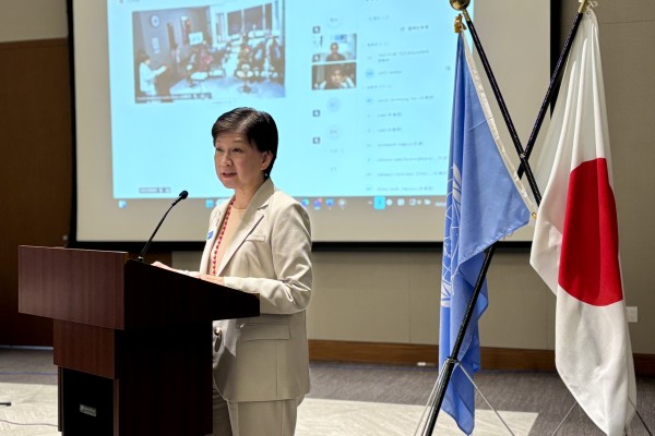 High Representative Izumi Nakamitsu delivers opening remarks at the YLF