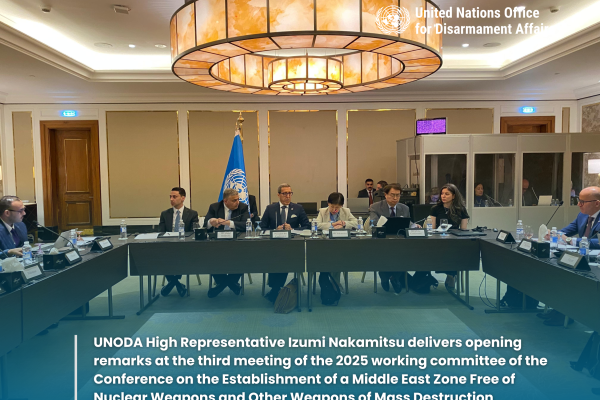 HR Izumi Nakamitsu delivers opening remarks at the third 2025 Conference on the Establishment of a Middle East Zone Free of Nuclear Weapons and Other WMDs