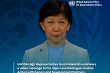 UNODA High Representative Izumi Nakamitsu delivers a video message to the High-Level Dialogue on Mine Action